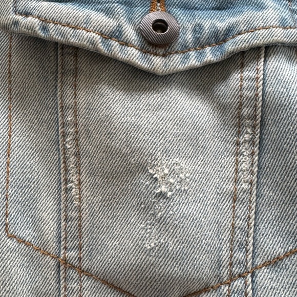 Highway Jeans Denim jacket XL button front distress style - Picture 7 of 11